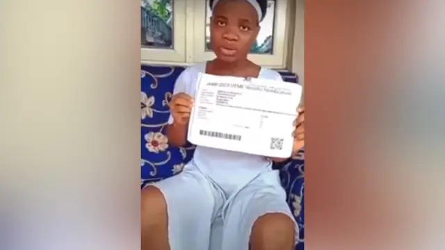 Showing her result