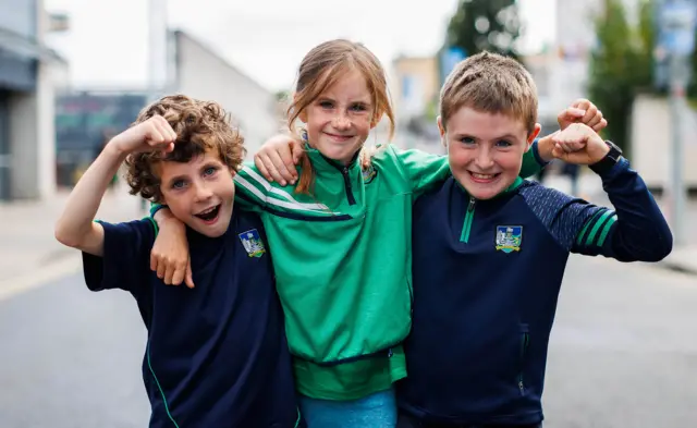 Galway and Limerick fans ahead of the game