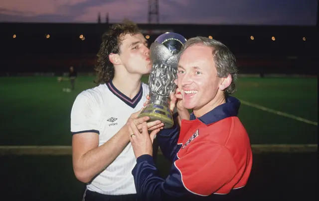 England celebrate winning the 1984 Under-21 Euros