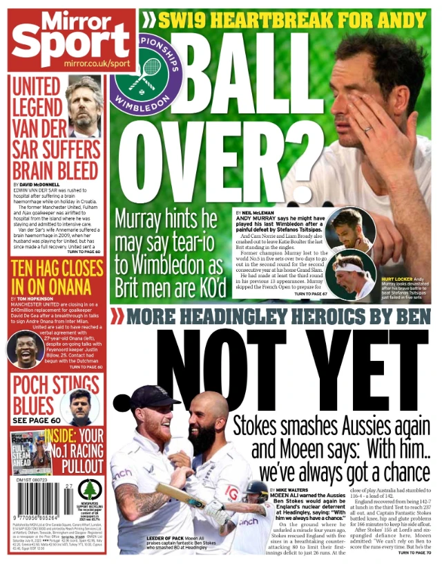 Daily Mirror back page