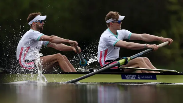 Tom George and Oliver Wynne-Griffith of Team GB in action.