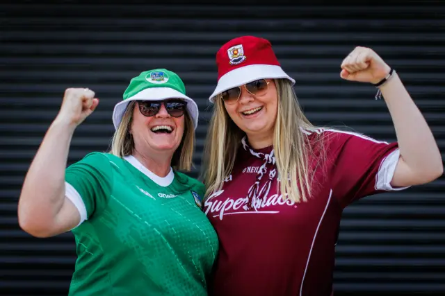 Galway and Limerick fans ahead of the game