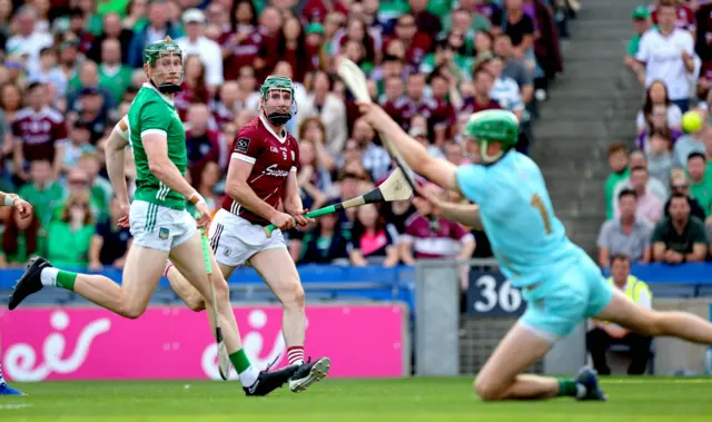 Cathal Mannion scores Galway's first goal of the game