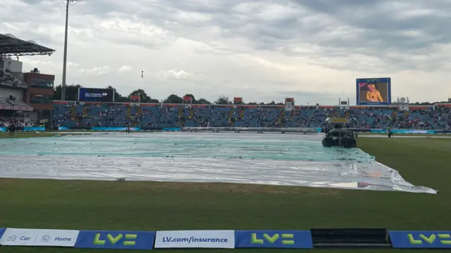 The Headingley outfield with the covers on