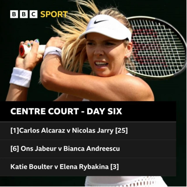 Centre Court order of play