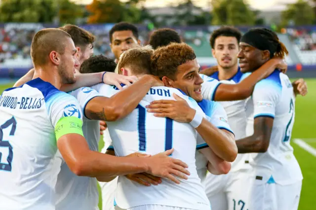 England Under-21s celebrate