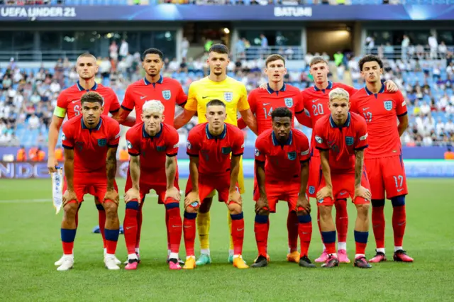 England Under-21s lineup ahead of the semi-final with Israel