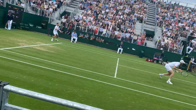 Doubles action wimbledon