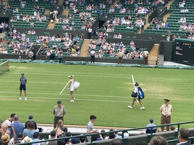 Players walking out