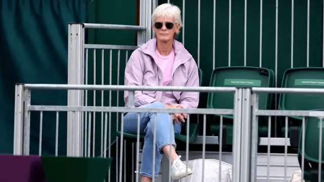 Judy Murray watches a match from the stands