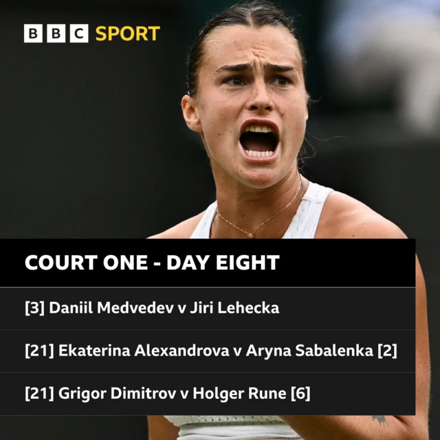 Court One order of play