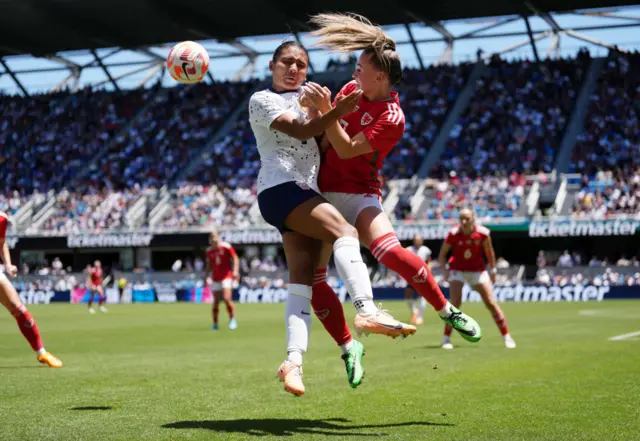 USA v Wales players