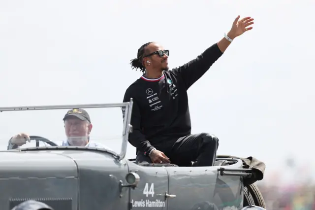 Lewis Hamilton today at Silverstone.