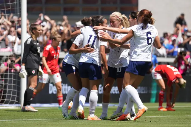 USA players celebrate