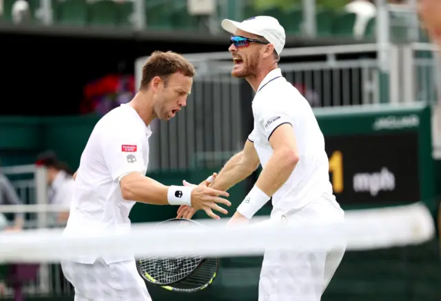 Michael Venus and Jamie Murray celebrate