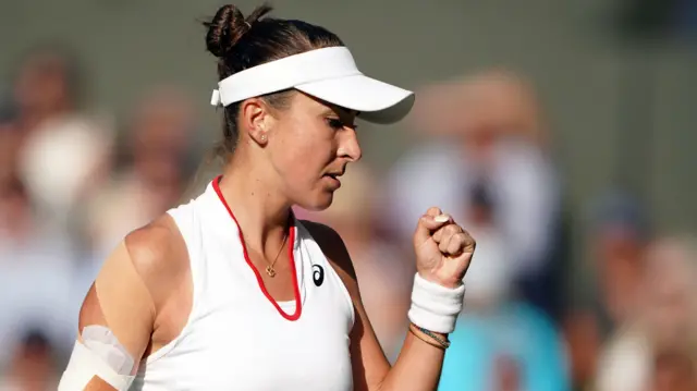 Belinda Bencic celebrates