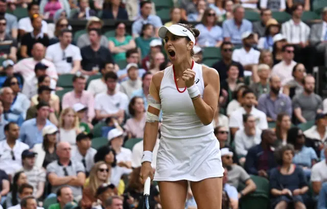 Belinda Bencic roars in celebration