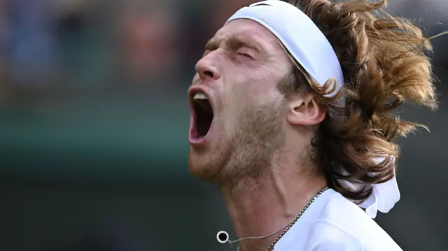 Andrey Rublev shouts