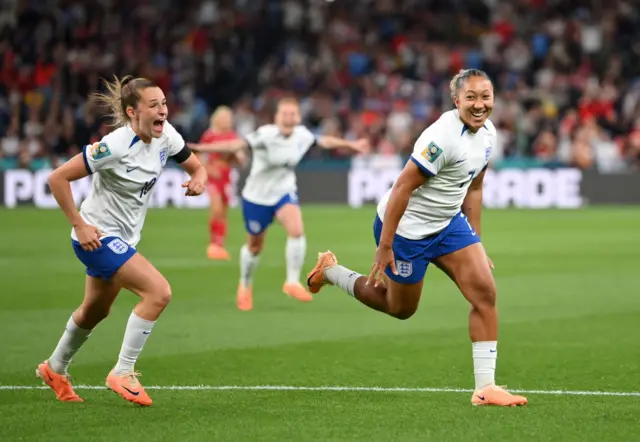 England celebrate a goal