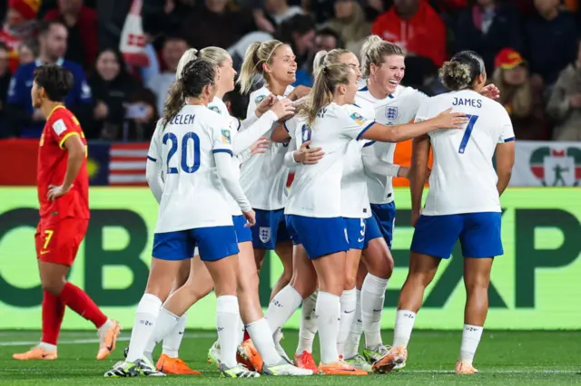 England celebrate a goal