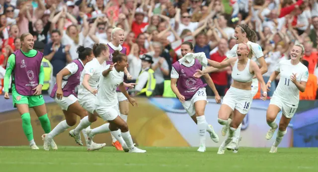 Chloe Kelly celebrates a goal