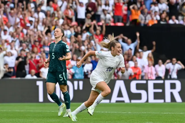 Ella Toone celebrates a goal