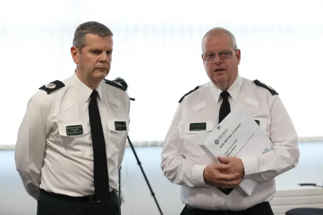 Assistant Chief Constable Chris Todd and PSNI Chief Constable Simon Byrne