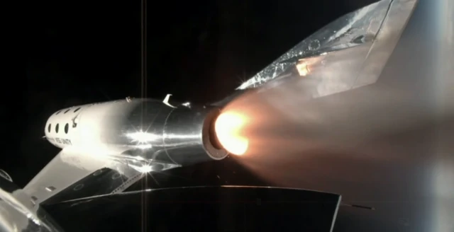 A view of the exterior of Virgin Galactic's Unity rocket plane