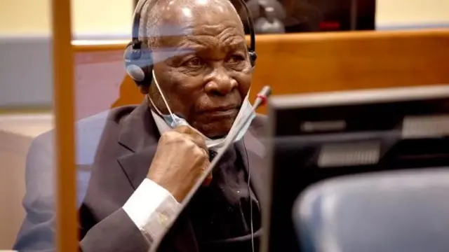 Félicien Kabuga inside the courtroom.