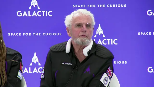 Jon Goodwin speaks during the Virgin Galactic press conference