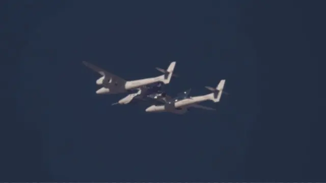 Virgin Galactic's Unity rocket plane in the air