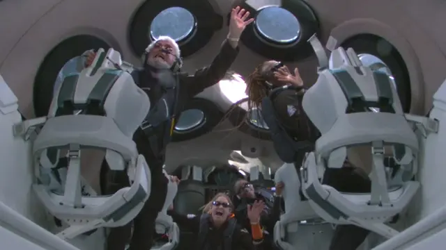 People on board Virgin Galactic's Unity rocket plane