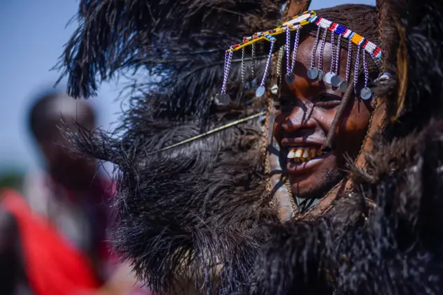 Man in traditional Masaai wear