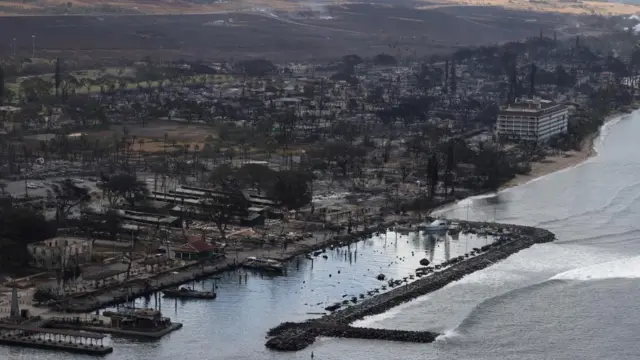 A view of the destroyed main street in Lahaina