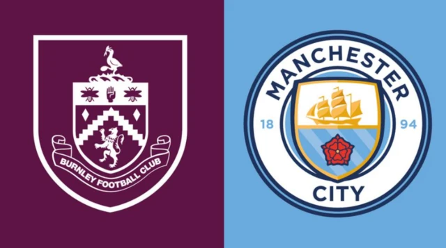 Burnley and Man City badges side by side.