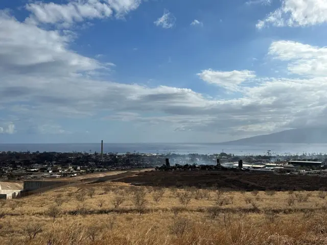 A view from Lahaina Bypass shows the devastation left by the fire