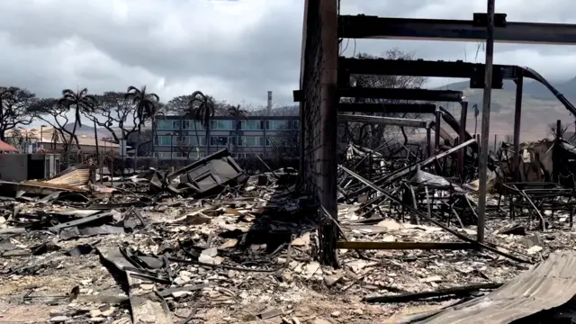 Devastation in Lahaina town