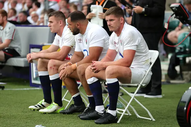 Steward, Genge and Farrell all sit in the bin after respective cards