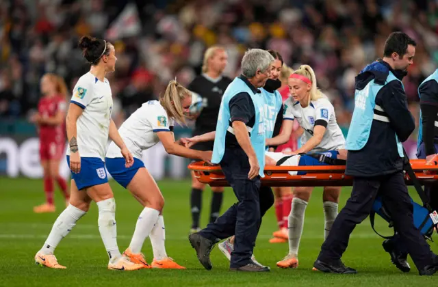 Kiera Walsh comes off on stretcher