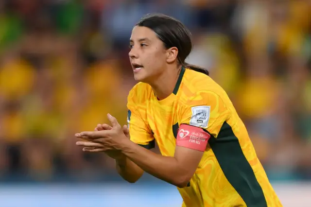 Sam Kerr playing for Australia at World Cup