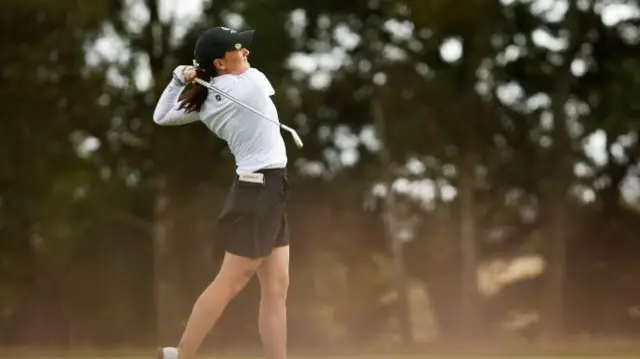 Charlotte Heath plays a shot at the Women's Open