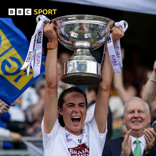 Kildare's Trina Duggan lifts the cup