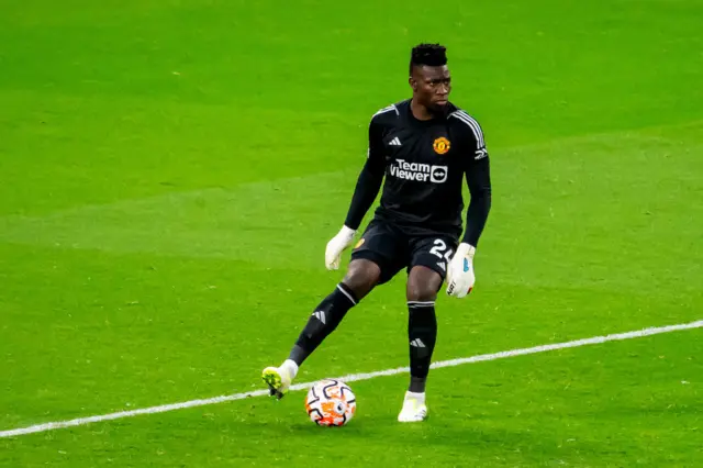 Onana has the ball at his feet.