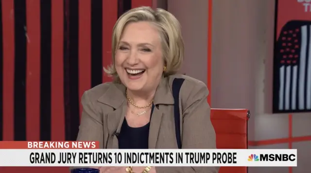 Hillary Clinton smiling on MSNBC