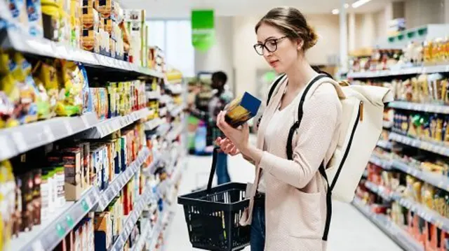 A woman in a supermarket