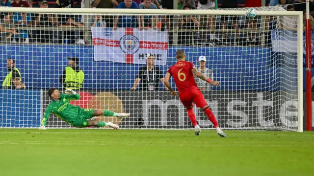 Nemanja Gudelj hits the cross bar with a penalty