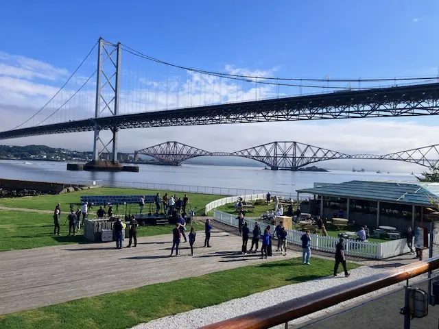 Wide view of South Queensferry and Forth Bridge