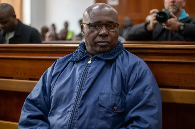 Fulgence Kayishema, one of the most wanted suspects in the 1994 Rwanda genocide, appears in court for the third time in Cape Town, South Africa on June 09, 2023.