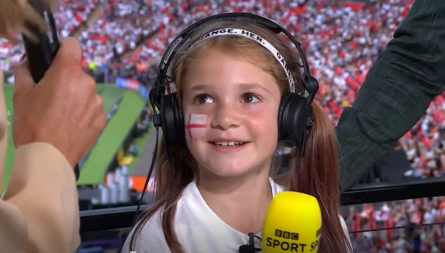 Lionesses fan Tessa at the Women's Euros