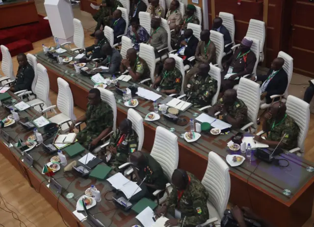 A general view of Economic Community of West African States (ECOWAS) Committee of Chiefs of Defence Staff from ECOWAS countries as they deliberate in Abuja, Nigeria on the political unrest in the Republic of Niger on August 2, 2023.